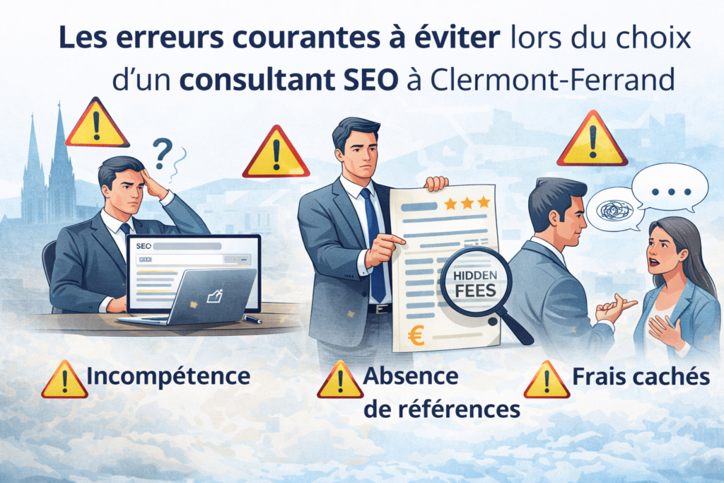 Erreurs courantes à éviter lors du choix d'un Consultant SEO à Clermont-Ferrand